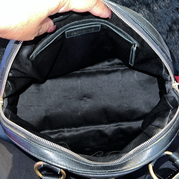 Yves Saint Laurent Black and Gold Satchel with Wallet - Picture 9 of 16